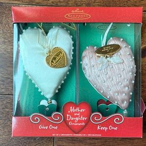 Hallmark Keepsake mother daughter  Heart Ornaments
